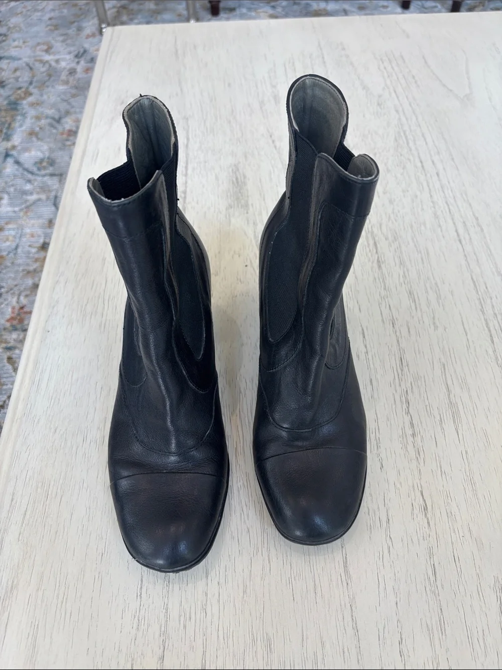 Born size 8- Women's Black Leather Ankle Boots – Classic Chelsea Style